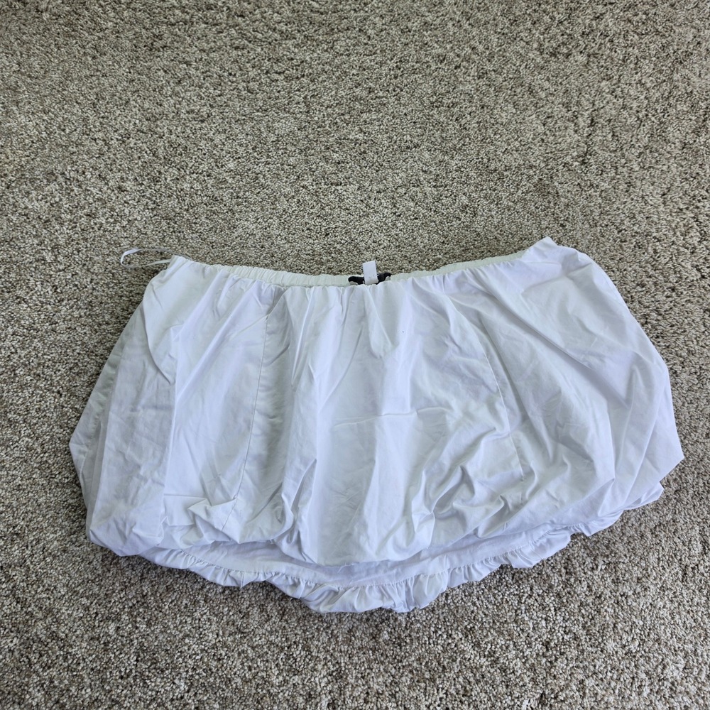 Khy Poplin Bubble Mini Skirt Womens Small White Puffed Voluminous Kylie Jenner